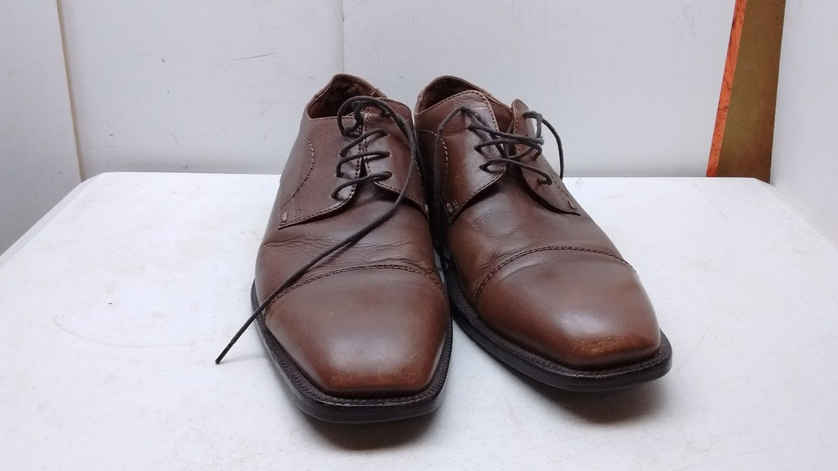 Tasso Elba Cap toe Brown Leather Oxford Shoes 9 Tasso Elba Oxfords for Men Deals - New and used pre-owned  main image 4