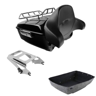 King Trunk Backrest Two Up Mount Rack Fit For Harley Touring Touring 09-13