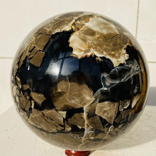 Natural Rare Volcanic Agate Crystal Sphere UV Reactive Gemstone Healing 4320g - Picture 9 of 16
