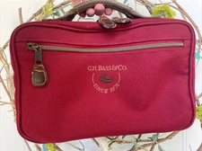 Vintage G. H. Bass & Co Toiletry Bag Red Cosmetic Travel