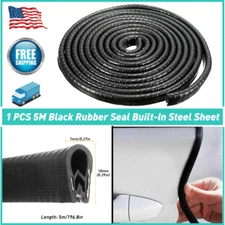 5M Black Rubber Seal Protector Weather Strip Lock Trunk Hood Edge Car Door Trim