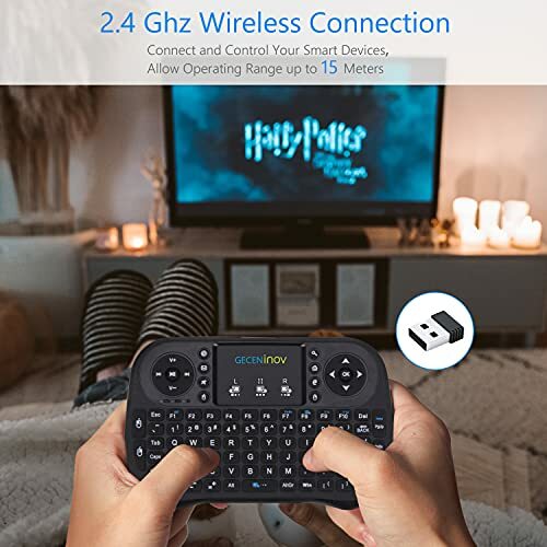 ✔ Mini Wireless Keyboard with Touchpad, 2.4Ghz Wireless Mini Handheld Keyboard
