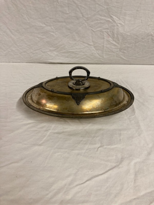Oval Covered Silver electroplated dish