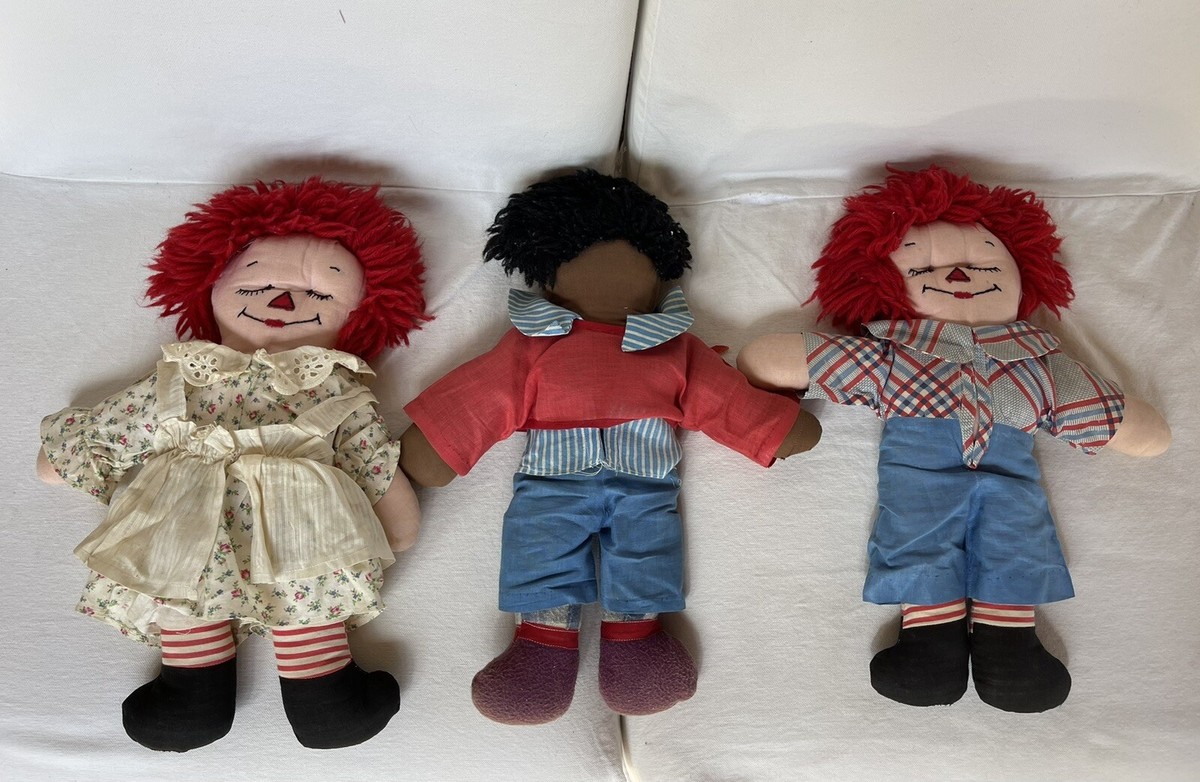 Vintage 1943 Hand-Sewn Sleep-Wake Raggedy Ann & Andy/Camel/Li'l
