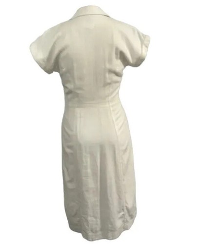 Maeve- Anthropologie Elspeth linen White Dress. Size 0. Very Flattering Fit - Picture 9 of 19