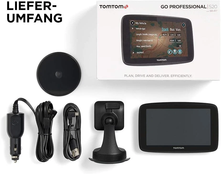 TomTom GO Professional 520, 5 Zoll LKW Navi, WiFi Lifetime Maps, Traffic, Radar - Bild 2 von 4
