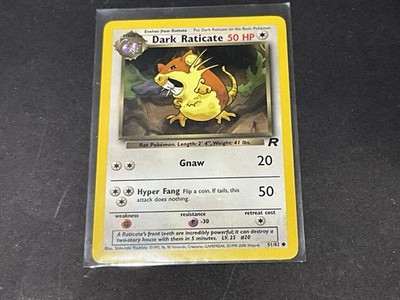 Pokemon TCG Team Rocket Dark Raticate Common 51/82 LP FREE SH