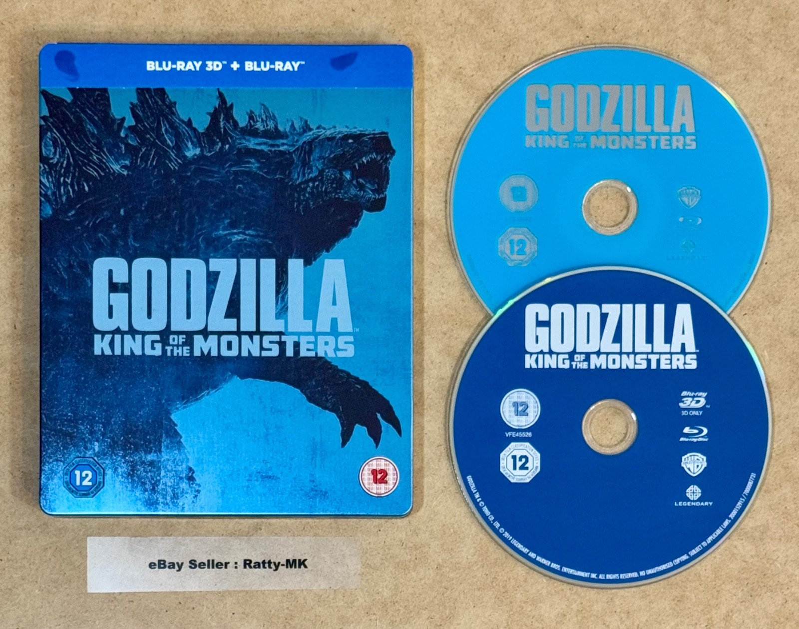 GODZILLA : KING OF THE MONSTERS - (UK) 3D + BLU RAY STEELBOOK (READ DESCRIPTION)