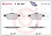 Brembo Bremsbelagsatz Scheibenbremse Prime P 56 037 FüR P11 Nissan Primera WP11