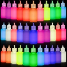32 Pack Glow in the Dark Paint 16 Colors 20ml/0.7oz Blacklight Neon Craft Acr...
