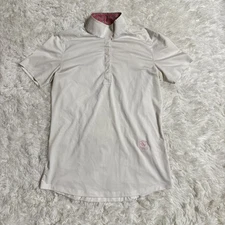 Women’s Medium White Essex Classics Short Sleeve Horseback Riding Show Shirt 