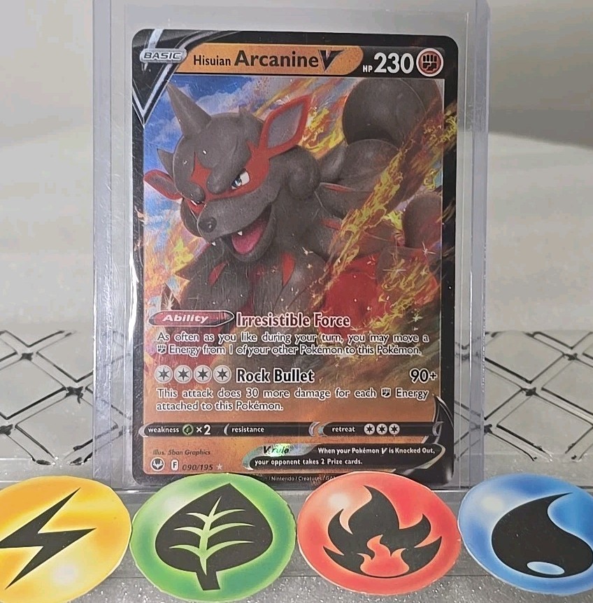 Pokémon TCG Hisuian Arcanine V 90/195 Silver Tempest 2022 NM