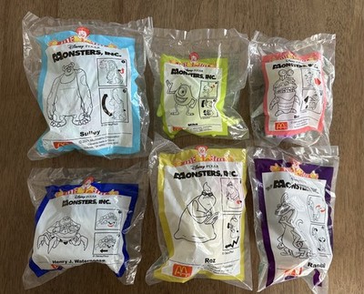 McDonald s Monsters Inc 2001 Complete Set of 6 Sealed Toys Disney Pixar