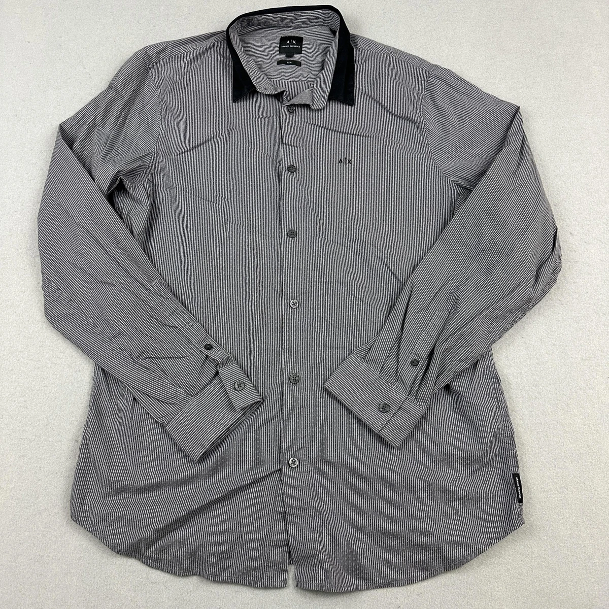 slim fit dress slacks ARMANI EXCHANGE Slim-fit shirt with short sleeves in stretch satin – HIPPO  US Brands main image 1