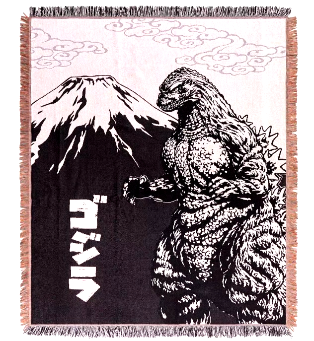 Godzilla Throw Blanket Tapestry Tonal Monster King 48