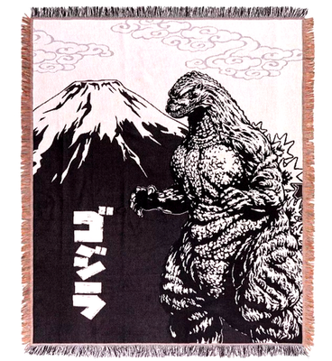 Godzilla Throw Blanket Tapestry Tonal Monster King 48