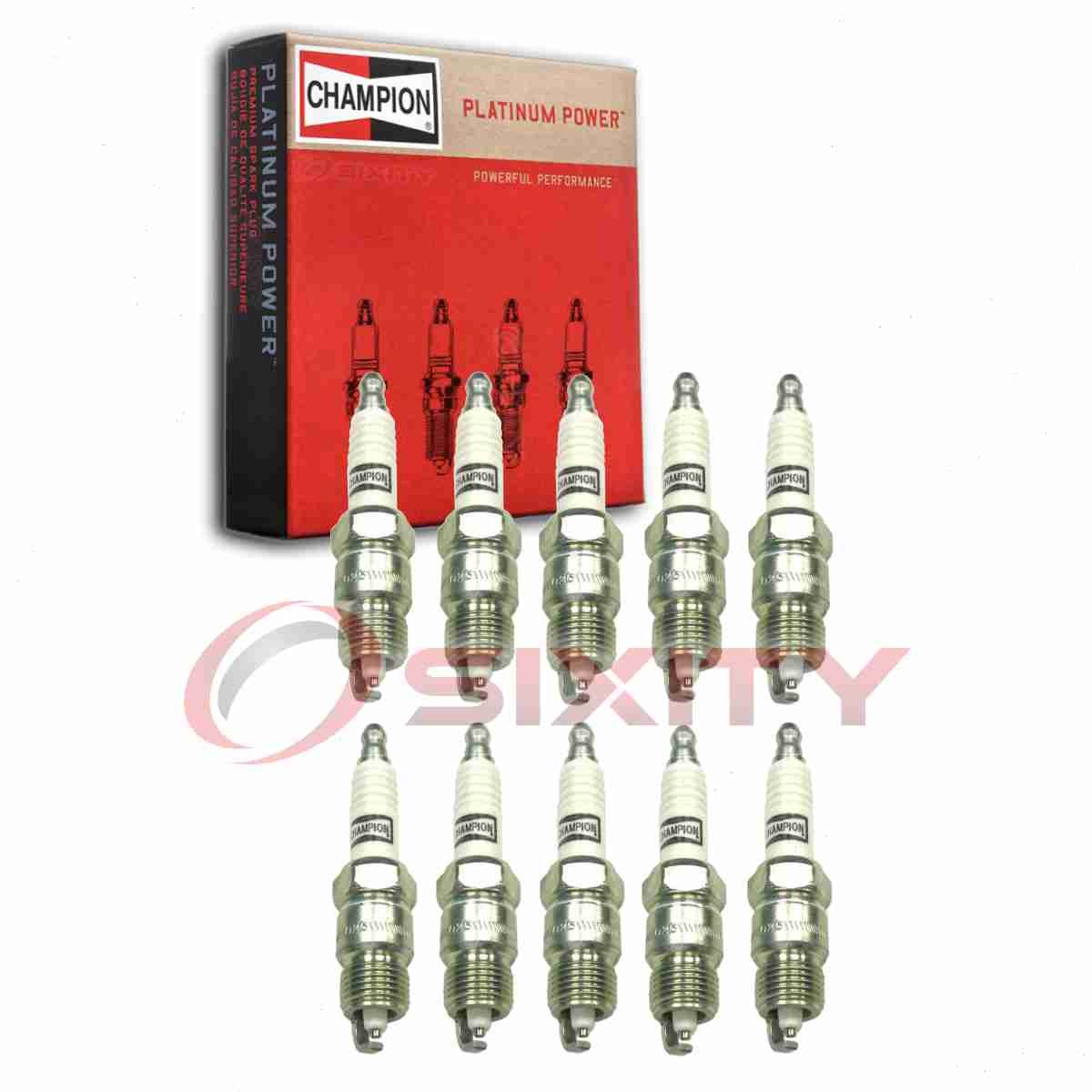10 pc Champion Platinum 3018 Spark Plugs for RV17PMC4 HR9BPX HGR9BDP BR6FVX bk