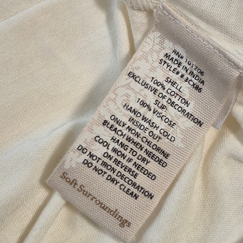 SOFT SURROUNDINGS LONG TANK TOP UNDER SHIRT PETITE LARGE OFF WHITE - Picture 7 of 11