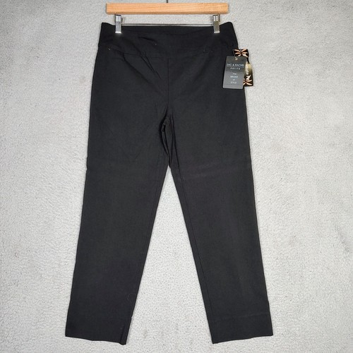 Zac & Rachel Pants Women's 12 Petite Black Stretch Ultimate Fit Straight Leg NWT