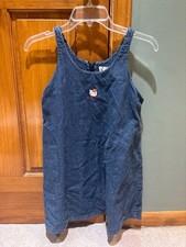Vintage 1998 Sanrio Hello Kitty Denim Jumper Dress Girls Size 12 140cm