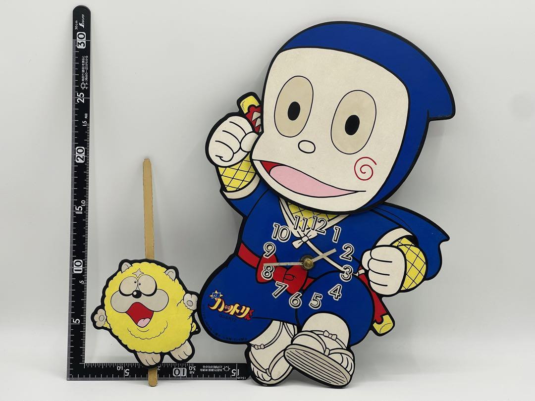 Ninja Hattori-Kun Shishimaru Wall Clock Pendulum Showa Retro