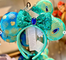 Exclusive Disneyland Paris Princess Jasmine Sequin Peacock Ears Headband IN HAND