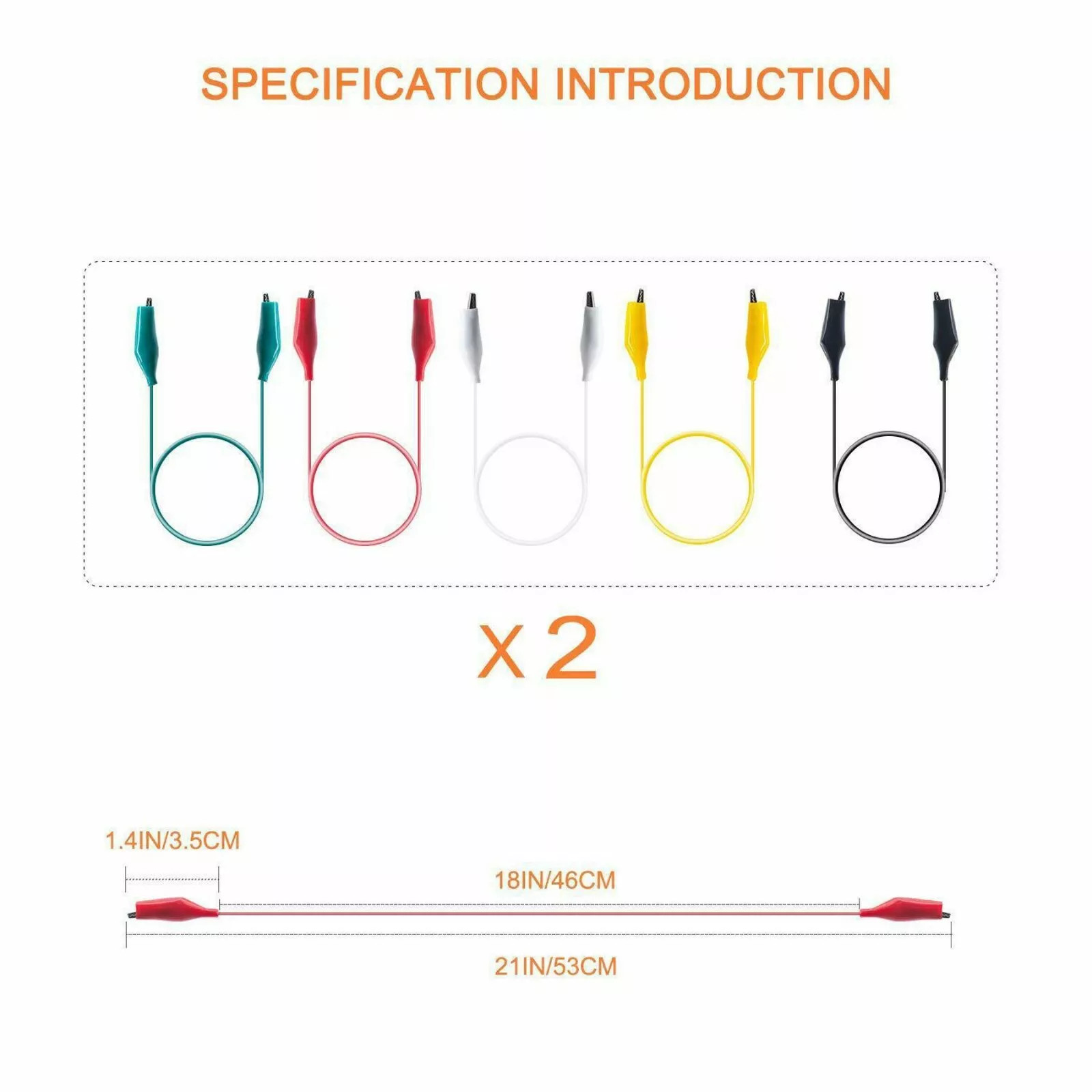 20 Pcs Electrical Jumper Cables Test Leads with Alligator Clips for Circuit new