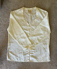 Victoria's Secret Gold Label Ivory Satin Floral Jacquard Pajama Top