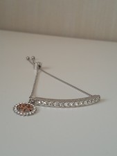 Brilliance Swarovski Crystal 'FAMILY FOREVER' Bar Charm Bracelet. New No Box