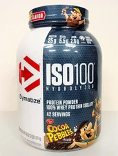Dymatize ISO100 Hydrolyzed Whey 25g Protein Powder Cocoa Pebbles 3 lbs 02/2027