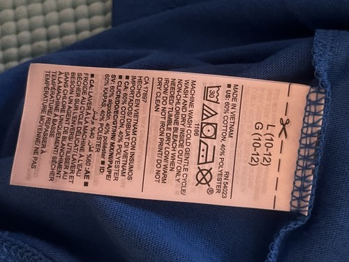 Old Navy Boys Long Sleeve Tee Shirt Royal Blue Size L (10/12) New W Tag - Picture 4 of 4