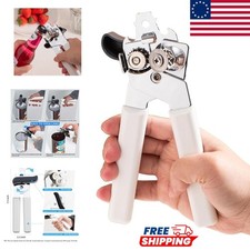 Heavy Duty Manual Can Opener Smooth Edge Stainless Steel Easy Grip Handle