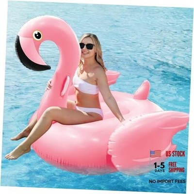 Giant Flamingo Pool Float, Inflatable Summer Beach Swimming Raft Lounge Ride
