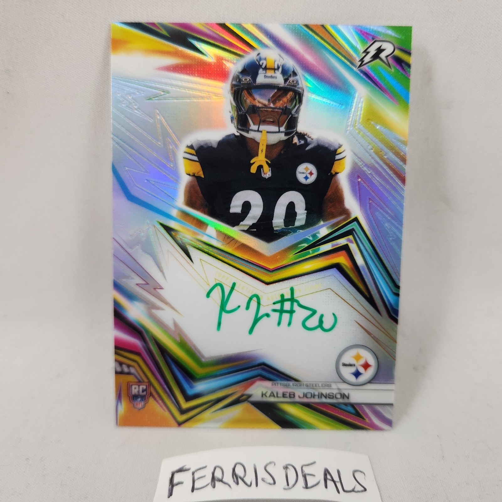 Topps 2025 Resurgence Neon Initiates NI-KJ Kaleb Johnson RC On Card Auto 