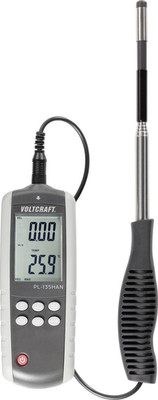 Voltcraft Anemometer PL-135HAN 0.1 bis 25 m/s externer Teleskop-Hitzdrahtfüh882