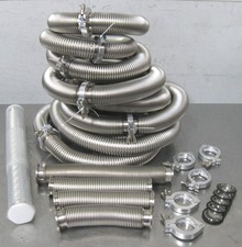 C200800 Lot 14 Stainless Flexible Bellows Vacuum Hoses NW40 Flanges 8" to 48" 