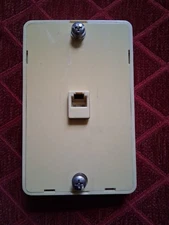 Telephone Wall Phone Wallplate Surface Mount Jack, 1 Modular 6P4C Jack