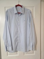 Lacoste Slim Fit Pinstripe Stretch Button-Up Shirt. Core Brand Office. 17.5