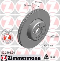 2X Bremsscheibe Coat Z Zimmermann 150.2903.20 FüR BMW F21 F20 F22 F32 F30 F23