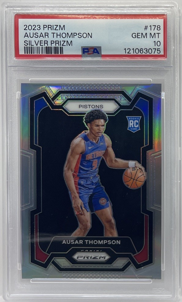 2023-24 Prizm Ausar Thompson RC Prizm Silver Rookie #178 Pistons PSA 10 GEM MINT