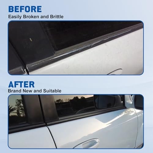  Left & Right Black Car Outer Door Window Moulding Trim Weatherstrip Seal Belt 