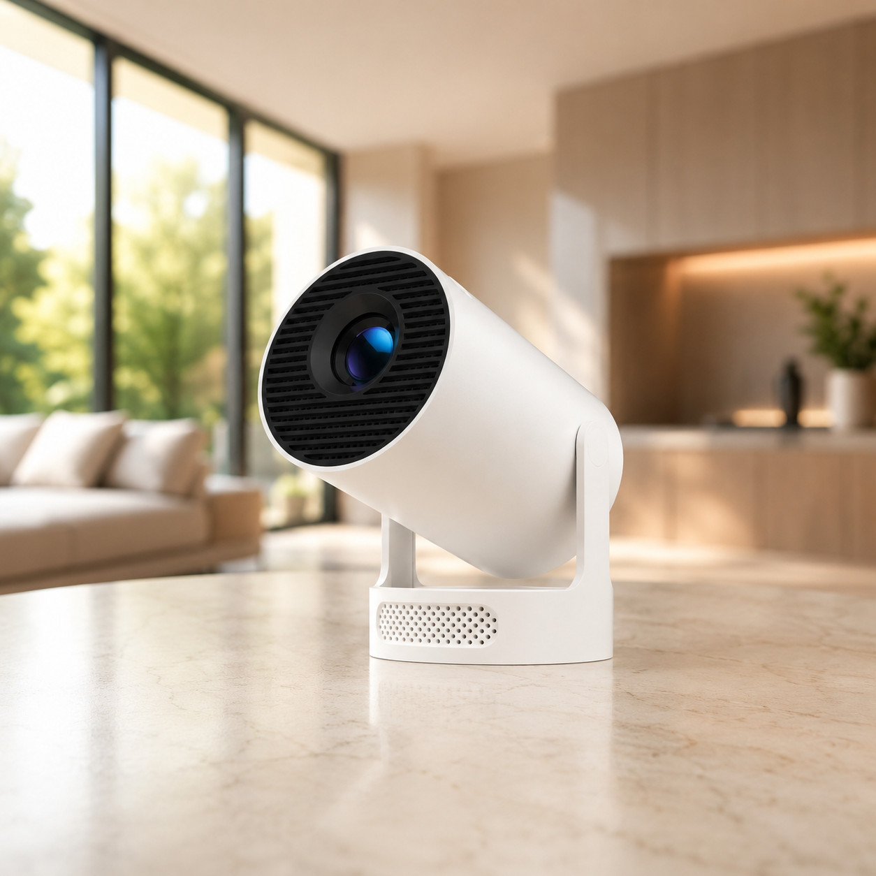 Mini projecteur intelligent HY300 Pro+ 4K Android 14 WiFi 6 pour streaming et jeux vidéo