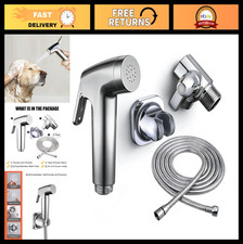 Dog Shower Attachment Kit - Handheld Sprayer, 8FT Stainless Steel Hose, High Pre
