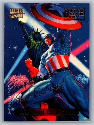 1994 Marvel Masterpieces Captain America #18 Gold Foil Signature
