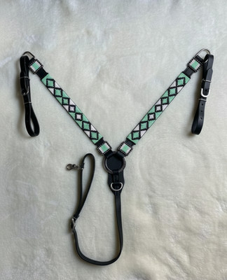 Martin Saddlery Western Premium Leather Equestrian Bead Headstall, Breast Collar
