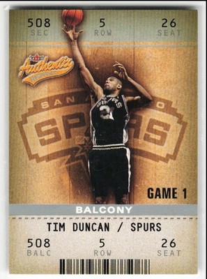2002-03 Fleer Authentix Balcony Tim Duncan #7 173/250 San Antonio Spurs