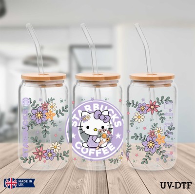 Kitty UV DTF Aufkleber - 16oz Libbey Dose Glasfolie yn977