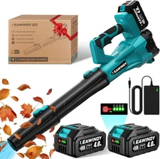 LEAWINDY Cordless Leaf Blower 21V 500CFM 6 Speeds w/ 2 Batteries & Charger
