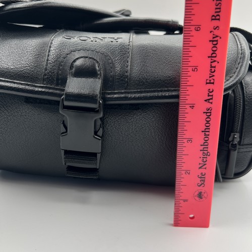Sony Vintage Black Faux Leather Camcorder Camera Bag with Adjustable Strap13x8x6 - Picture 18 of 18
