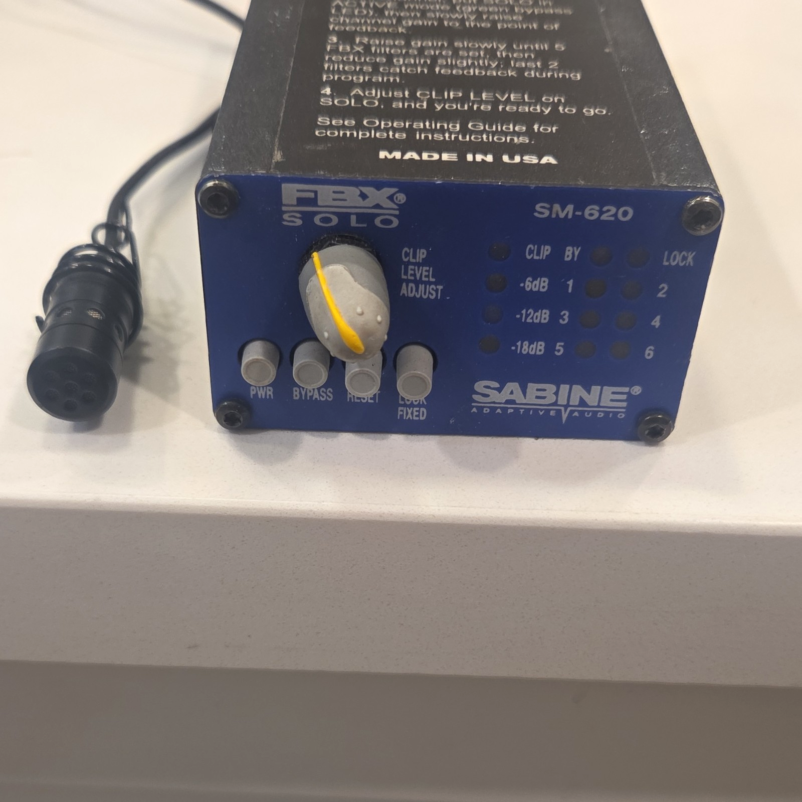Sabine FBX SOLO SM-620 Feedback Suppression Processor 1U Analog XLR Bypass